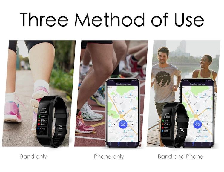 QualFit Bisz Fitness watch smart wristband T12 GPS tracker Sports smart bracelet - Image 4 of 4