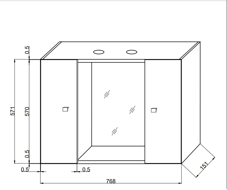 Specchio specchiera da bagno arredo 2 ante 2 luci led legno laccato bianco 30870 - Immagine 2 di 2