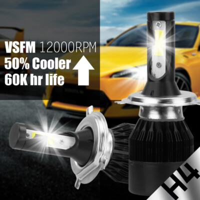 CREE COB H4 HB2 9003 488W 48800LM LED Headlight Kit High/Low Power Bulbs 6000K