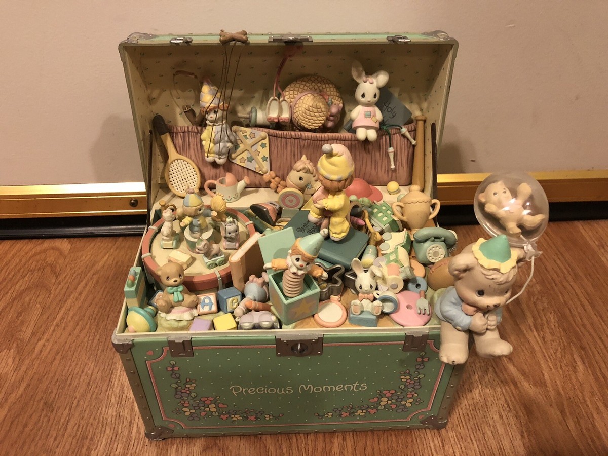 LOOK!!—RARE—Enesco Precious Moments Multi-Action Toy Chest Music 
