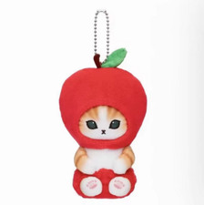 Mofusand Red Apple Cat Plush Keychain Bag Key Charm Holder Toy Purse