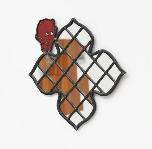 Limited Edition Studio Orme Cheeky Little Devil Mirror Gothic Art Stained Glass