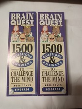 2 Brain Quest 6th Grade 1500 Questions Mind Challenge Ages 11-12 set 1  2 U1