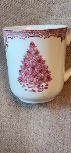 Johnson Brothers Old Britain Castles Christmas Tree Coffee Mug Red & White