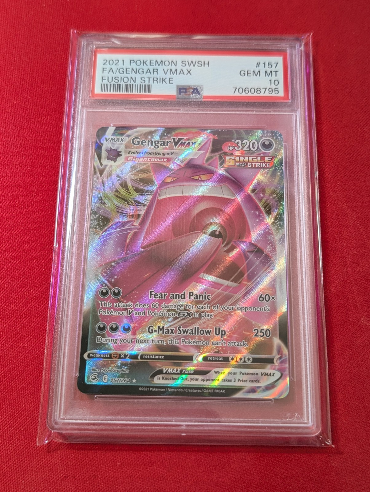 Gengar VMAX 2021 Sword & Shield: Fusion Strike #157/264 Holo Gengar VMAX 2021 Sword & Shield: Fusion Strike #157/264 Holo