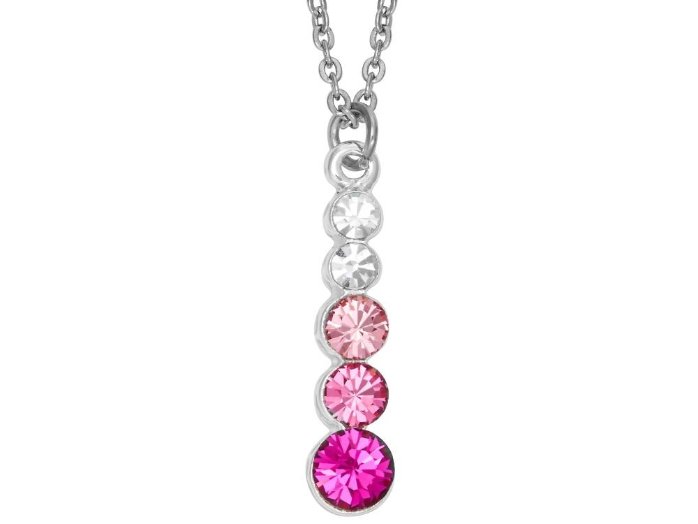 Indulgence Jewellery Silver Crystal Light Rose Fuchsia Necklace