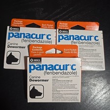 3x Panacur C Canine Dewormer Dogs 4 gram Ea Treats 40 lbs 9 TOTAL packs 8/2027