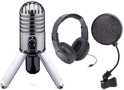Samson Meteor Mic USB Studio Microphone Large Diaphragm, Built-in Monitoring +