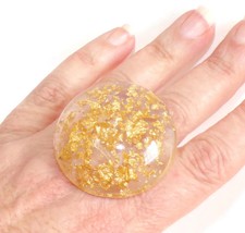 Sobral Metalique Moscou Gold Inclusion Artist Made Statement Ring Size 9