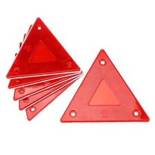 6 Pcs Red Safety Reflector Warning Sign, 6"X6" Slow Moving Vehicle Triangle Sign
