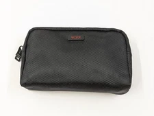 TUMI For Delta Air Lines Black Fabric Toiletry Makeup Amenity Travel Kit Bag