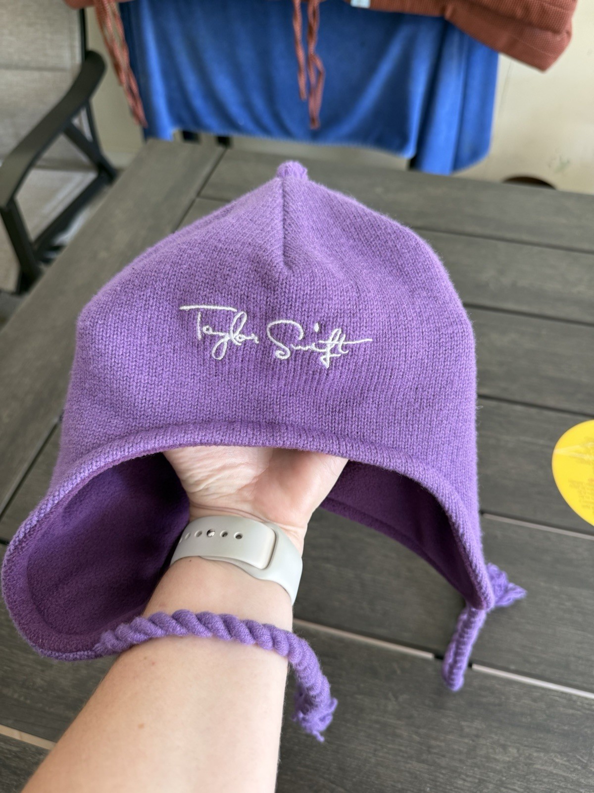 Taylor Swift Speak Now Purple Winter Hat Ear Flap Beanie Youth Kids Teen Rare image 2