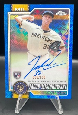2026 Topps Chrome Logofractor Jacob Misiorowski Blue Refractor Auto 5/150 RC