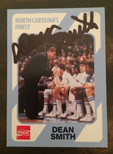 Dean Smith SIGNED Autographed 1989 North Carolina's Finest card NC TAR HEELS