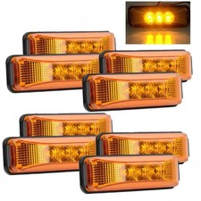4" 1.33" Amber LED Side Marker Clearance Light Waterproof for Trailer Truck RV