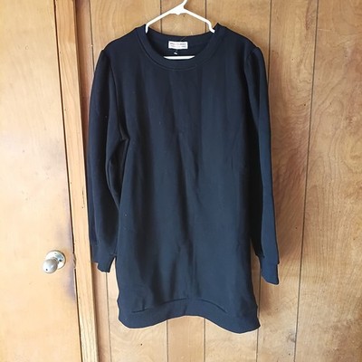 Discount Divas Sweatshirt Dress Women s Large Black Long Tunic Pullover Casual