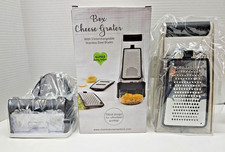 Box Cheese Grater With 3 Interchangeable Stainless Steel Blades & Catch Basin