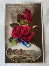 ‘ With Love To All At Home From Cleveleys’ Animated View RPPC Unposted 