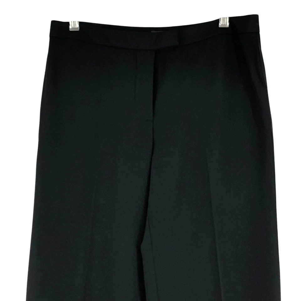 Pantalones para mujer J McLaughlin talla 6 pierna recta seda lana negros hechos en EE. UU. Foto 2 de 4