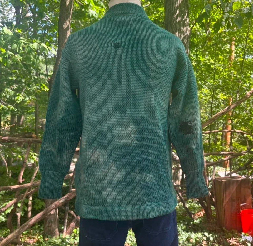 Cárdigan Letterman’s de lana reparado vintage suéter mediano universitario Foto 3 de 4