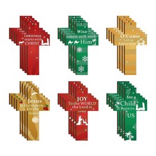 24pcs Wooden Cross Pendant Christmas Ornament Christmas Hanging Decoration