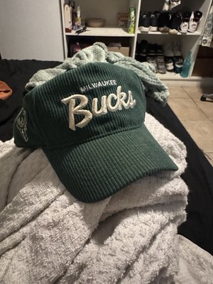 47 Brand Milwaukee Bucks Green Corduroy Snap Back Cap Hat Trucker Hype Hitch NBA
