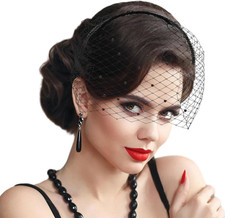 Veil Headband Mesh Fascinators Birdcage Veil Lace Headpiece for Women