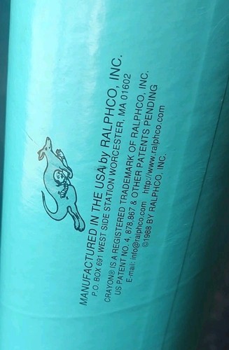 Vintage 1988 Ralphco Crayola Crayon Piggy Bank 35 inches Aqua Blue RARE - Picture 5 of 7