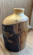 Hand Turned Live Edge Knotted Colorado Aspen Wood Vase Handcrafted Signed 6  