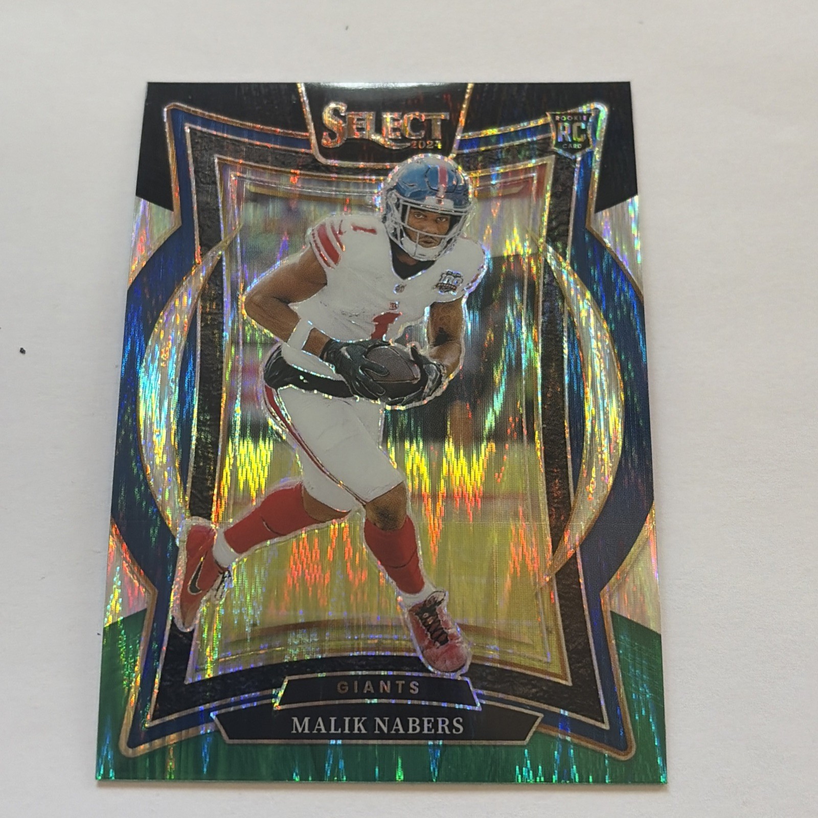 2024 Panini Select - Concourse Malik Nabers #29 Black & Green Shock Prizm (RC)