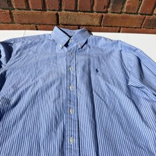 Polo Ralph Lauren Yarmouth Oxford Button Down Shirt Blue Stripe L 90s