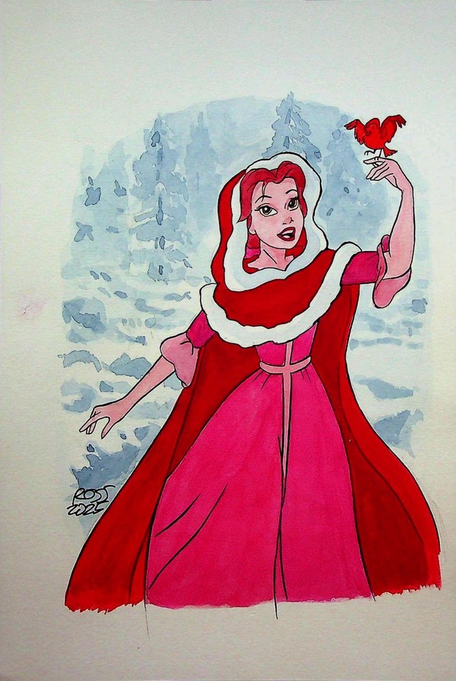 Beauty and the Beast 1991 Rossell Oreta SIGNED Hand Painted Convention Art Comic Art