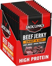 Jack Link'S Beef Jerky, Sweet & Hot Flavour, Multipack of 12 X 25G Bags, High Pr