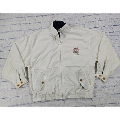 Norman Todd USA Olympics Jacket Mens Large White AT&T Sponsor Vintage 90s Bomber