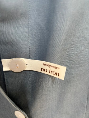 NWT Coldwater Creek No Iron Shirt Large 14 16 Blue Button Up Blouse Top New - Picture 3 of 6