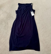 Chaps women’s 4 navy sleeveless wrap cocktail dress NWT