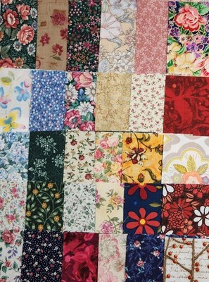 Vintage 6'' x 6'' Quilting Fabric Squares Florals Lot of 30 No Dupes READ
