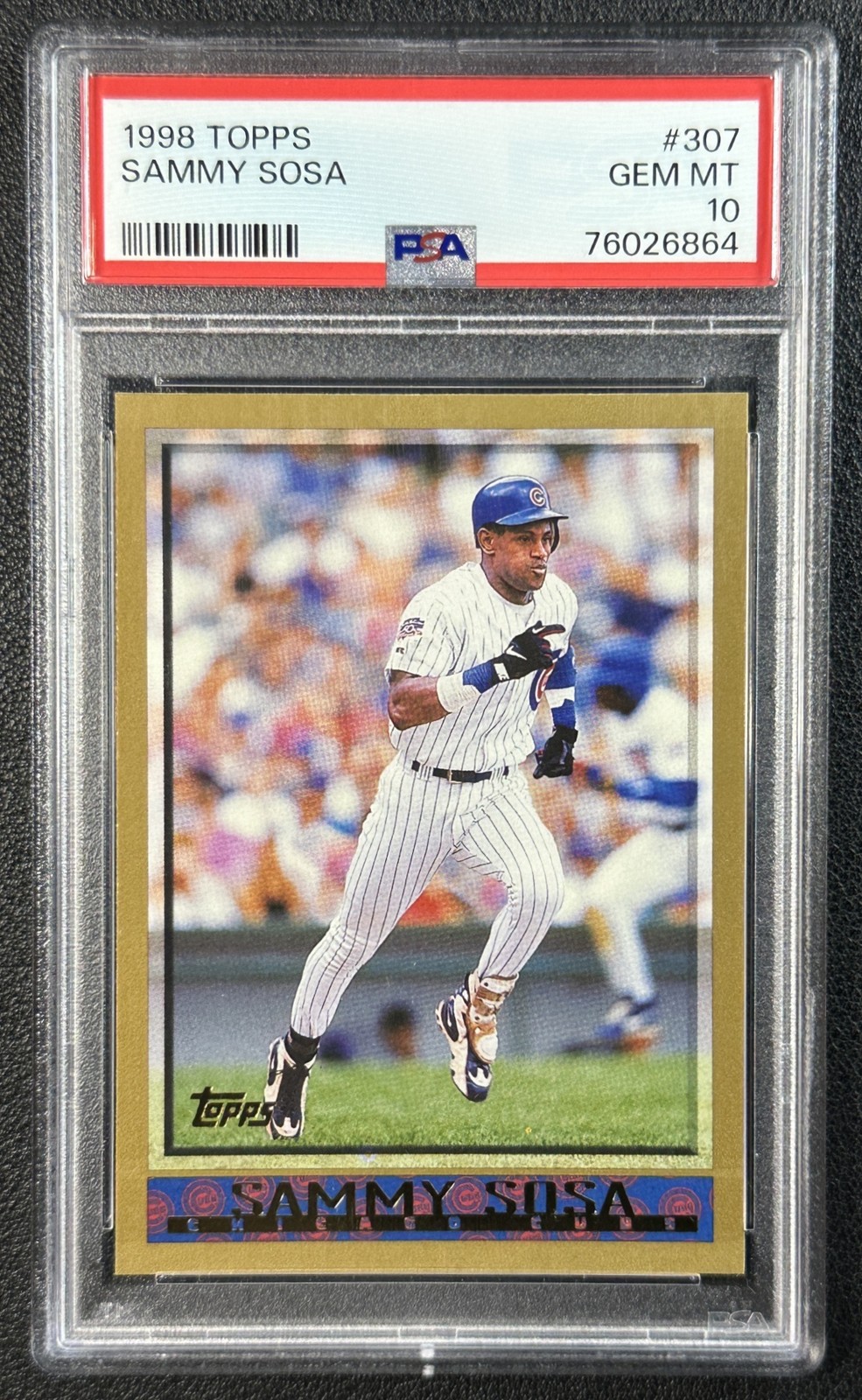 SAMMY SOSA PSA 10 1998 TOPPS #307 CUBS 6864 view 1
