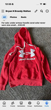 Under Armour Red Pullover Hoodie Size S Cotto...