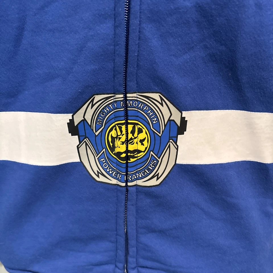 Blue Power Ranger Full Zip Hoodie Sweatshirt Costume Cosplay 2014 Size Kids XL - Image 3 of 4