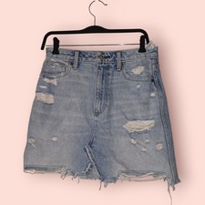 Abercrombie  Fitch Zoe Natural Rise Vintage A-Line Denim Skirt 28/6 Distressed