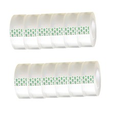 12 Pack Transparent Tape Clear Tape Refills Rolls Each Roll 3/4 x 1000 Inches...