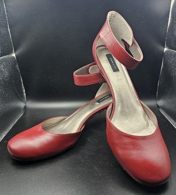 Array Womens Charlie Red Leather Mary Jane Heel Shoes Size 8.5 New