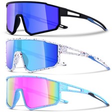 3PACK Kids Sunglasses,Youth Baseball Glasses,Cycling Goggles for 6-14 Boys Gi...