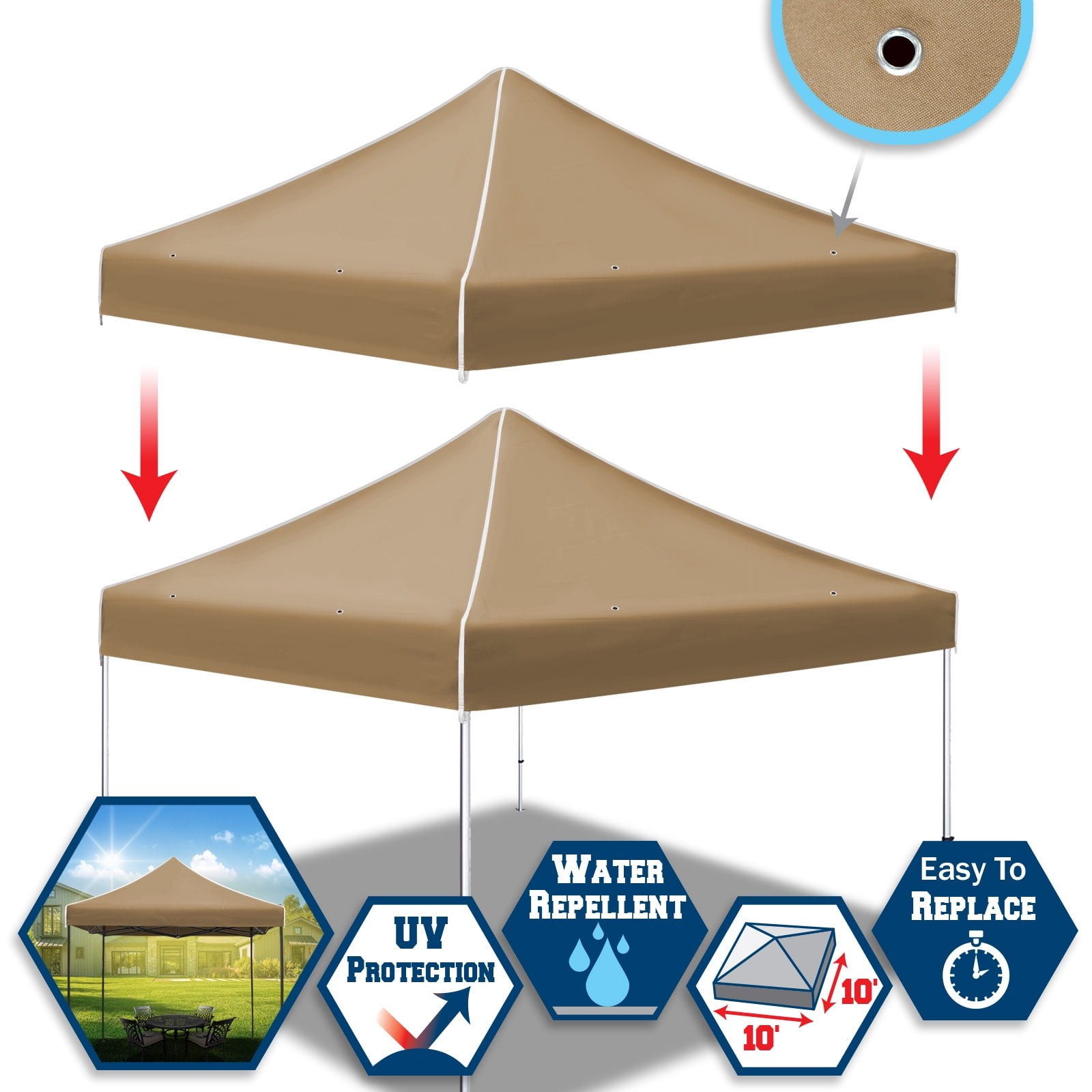 10'x10' Replacement Top Gazebo