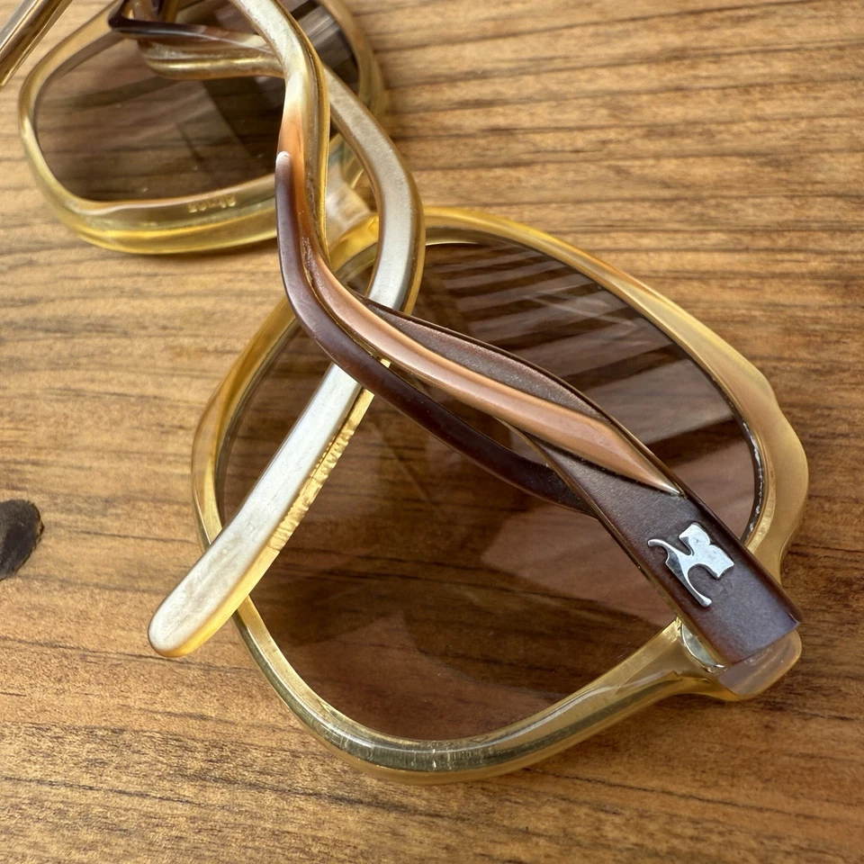 Vintage 70s 80s Drop Arm Eyeglasses Frames Oversized Hipster Brown FRAME FRENCH - Image 3 of 4