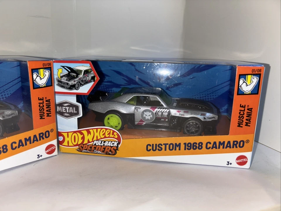 2 Hot Wheels Muscle Mania Pull-Back Speeders НА ЗАКАЗ 1968 CAMARO 01/06 НОВЫЕ И РЕДКИЕ - Изображение 3 из 4
