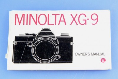 Bedienungsanleitung Minolta XG-9 XG 9 XG9 | eBay