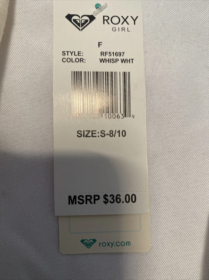 Roxy Girl Long Sleeve Top – White Blouse – Size 8/10 Small – Striped Shoulders - Image 4 of 4