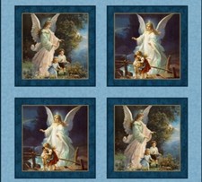 MDG - Religious - Guardian Angel Quilting and Crafting Fabric Pillow Panel